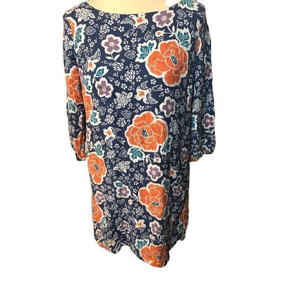 Old Navy blue mini boho floral blue dress M - Picture 1 of 13